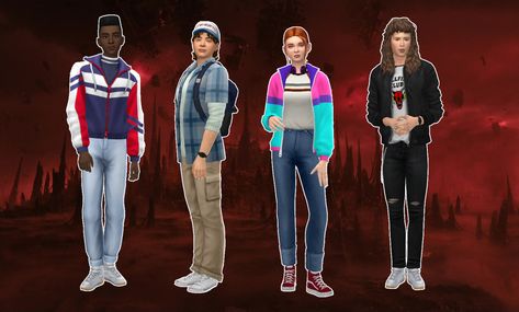 Like many of you, I've been a fan of Stranger Things since its debut in 2016 and I have enjoyed what we've seen of the season so far. I'm loving that Running Up That Hill is charting and I am very... Sims 4 Cc Clothes Stranger Things, Sims Stranger Things Cc, Sims 4 Cc Stranger Things, Sims 4 Stranger Things Cc, Shirt With T Shirt, Chloe Drew Bag, Sims 4 Decades Challenge, Monica Dress, Toro Inoue