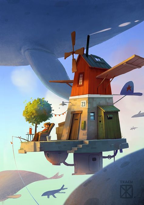 Flying House, Boat Illustration, House Cartoon, Floating Island, Bg Design, Low Poly Art, House Illustration, Cartoon Background, Animation Background