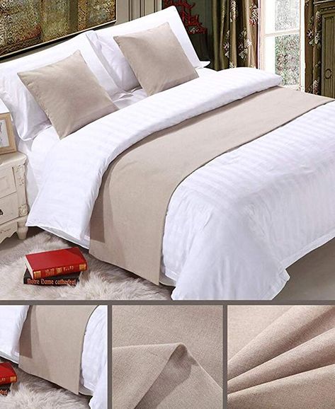 Amazon.com: YIH Bed Runner Khaki 3 Pcs Set, Luxury Bedding Scarf Pad Decorative Table Runner Bed Protector Slip Cover for Pets, 1 Bed Runner + 2 Cushion Cover, 94 Inches by 19 Inches: Home & Kitchen Scarf Pad, Bedding Scarf, Slipcover Bed, Bed Protector, Solid Bed, Cozy Cover, Bed Scarf, Wedding Room, Outdoor Door