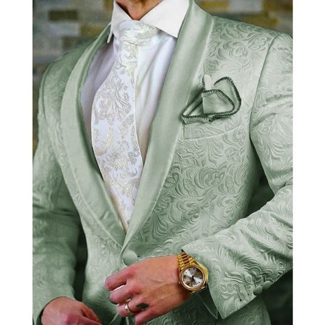 Purple Prom Suit, White Prom Suit, Pink Prom Suit, Red Prom Suit, Blue Prom Suit, Mens Suit Colors, Suits Green, Tuxedos For Wedding, Green Wedding Suit