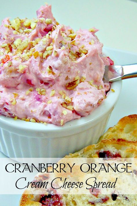 Cranberry Orange Cream Cheese, Cranberry Cream Cheese Spread, Cream Cheese Spread Recipes, Bagel Spread, Cheese Spread Recipes, Flavored Cream Cheeses, Orange Cream Cheese, Cream Cheese Spread, Cornbread Stuffing