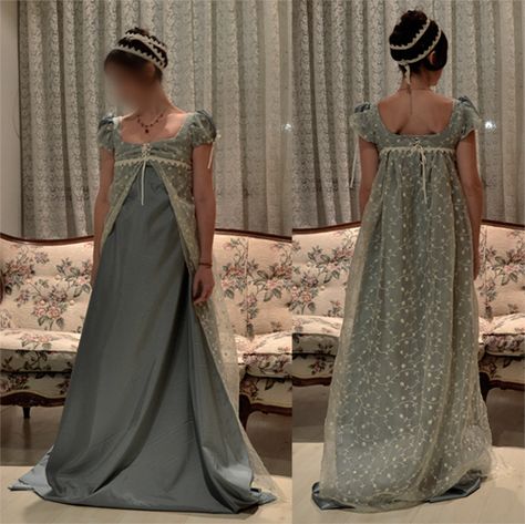 1810s Dress, 1800s Dresses, Victorian Era Dresses, Regency Gown, Regency Era Fashion, Regency Dress, Regency Fashion, Old Fashion Dresses, 18th Century Fashion