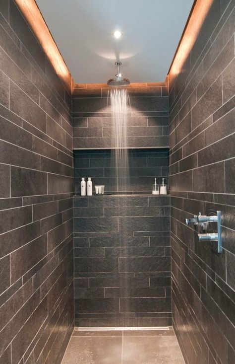 Rustic Shower, Bathroom Shower Tile, Basement Bathroom, Shower Stall, Wet Rooms, Shower Room, Walk In Shower, Bathroom Makeover, Shower Tile