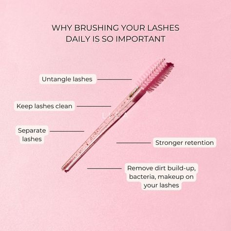 Lash Cleaning Tips, Lash Aftercare Post, Reasons To Get Lash Extensions, Lash Artist Posts, Lashes Content Ideas, Lash Extension Content, Lash Content Ideas, Lash Artist Aesthetic, Brush Your Lashes