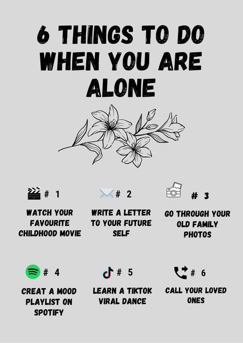 How To Live Happy Alone, 50 Ways To Spend Time Alone, Things To Do On Your Birthday Alone, How To Spend Time Alone, How To Live Alone, Things To Do Alone Outside, Things To Do When Alone, Alone Time Ideas, Activities To Do Alone