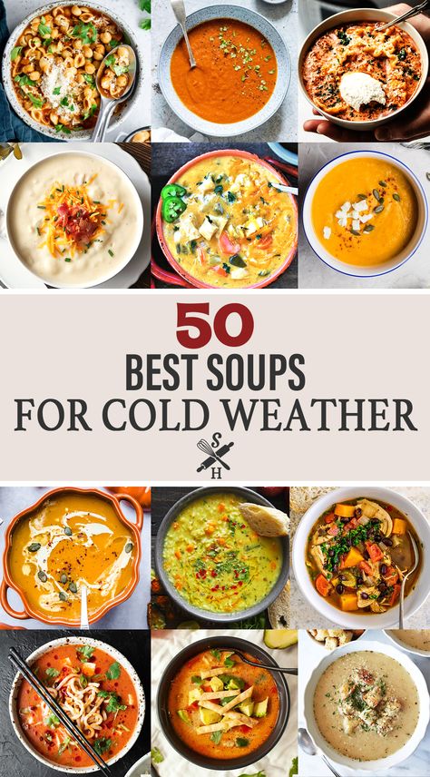 Soups For Cold Weather, Best Soups, Hearty Soup Recipes, Winter Soup Recipe, Homemade Soup Recipe, Fall Soup Recipes, Best Soup Recipes, Bread Bowl, Delicious Soup Recipes