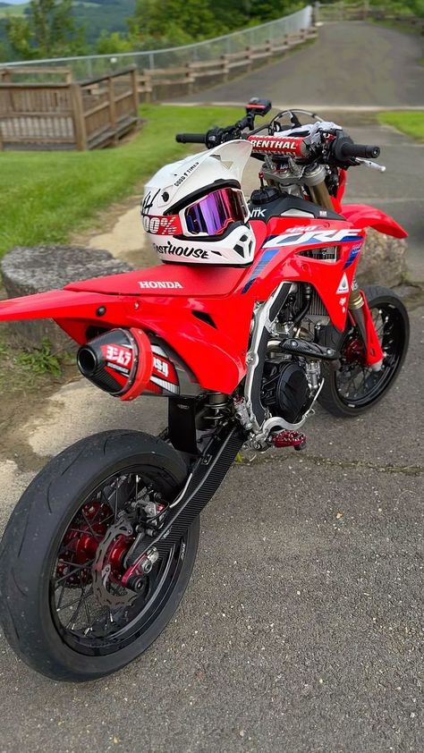 Crf450 Supermoto, Honda Supermoto, Cross Moto, Street Legal Dirt Bike, Ktm Supermoto, Ktm Motorcycles, Motorcross Bike, Off Road Bikes, Honda Crf