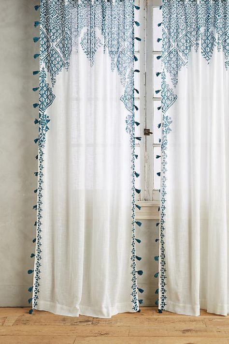 Moroccan Curtains, India Decor, Moroccan Bedroom, Smart Tiles, The Curtains, Drop Cloth Curtains, Home Curtains, White Curtains, Moroccan Decor