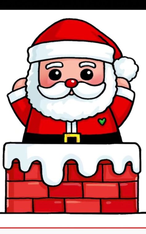 Christmas Cartoon Drawings Easy, Cute Christmas Drawing Ideas Easy, Cute Christmas Things To Draw, Cute Christmas Drawings Easy, Santa Claus Drawing Easy, Immagini Grinch, Santa Claus Drawing, Easy Christmas Drawings, Xmas Drawing