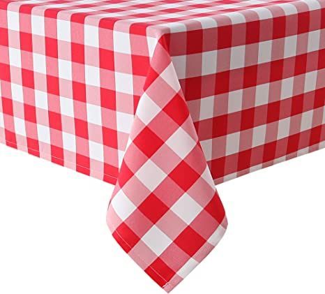 Plaid Table Cloth, Black Plastic Plates, Gingham Tablecloth, Checkered Tablecloth, Plaid Tablecloth, Outdoor Tablecloth, Tablecloth Sizes, Rectangle Tablecloth, Red Checkered