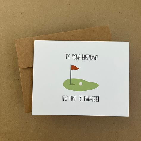 Excited to share the latest addition to my #etsy shop: It’s Your Birthday! It’s Time to Par-tee! - Birthday Card - Golf Funny Golf Birthday Cards, Golf Birthday Card Ideas, Golf Cards Handmade, Birthday Cards For Grandpa, Grandpa Birthday Card, Its Your Birthday, Golf Birthday Cards, Par Tee, Note Ideas