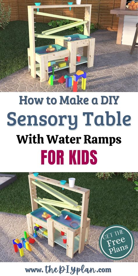 DIY Home Decor, DIY Furniture, DIY Decor, Wood Projects, Woodworking Projects, Wood Crafts, Carpentry DIY, Creative Woodworking Ideas, Best Selling Wood projects, Wood Working for Beginners. DIY Garden Project; DIY Wooden Kids Play Table Fun and Learn. Water Table Diy, Play Table For Kids, Water Play Table, Kids Water Table, Table For Kids, Backyard Kids Play Area, Sand And Water Table, Kids Outdoor Play, Sensory Table