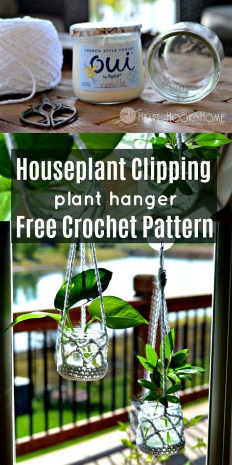 free crochet pattern for houseplant clipping hanger Plant Hanger Crochet, Diy Macrame Wall Hanging, Crochet Plant Hanger, Tattoo Plant, Crochet Shell Stitch, Confection Au Crochet, Diy Plant Hanger, Crochet Plant, Macrame Plant Hangers