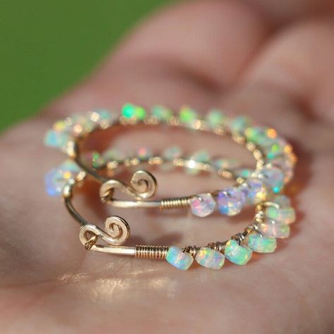 I have only one pair of these *super glowing* Welo Ethiopian Opal hoops 😍 Who grabs them first? 😀 $127  Visit me on http://valltasy.com  #handmadejewelry #gemstonejewelry #instajewelry #jewels #jewelrybotique #ethiopianopal #weloopal #jewelrylove #wirewrappedjewelry #handmadejewelrysale #earringshandmade #fashionjewelry #womensjewelry #opalearrings #jewelrydesignjewelry #daintyjewelry #earringshop #jewelrysale #earringslover #jewelryforsale #earringsshop #opaljewelry #jewelryonetsy #hoopearrin Ethiopian Opal Earrings, Fire Opal Earrings, Dr Closet, Rings Ideas, Gemstone Hoop Earrings, Yarn Craft, Hammered Hoop Earrings, Bar Stud Earrings, Wrap Jewelry