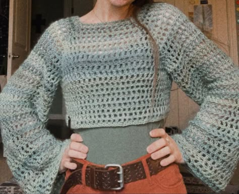 Crochet Shirt Long Sleeve, Crochet Mesh Sweater Pattern, Mesh Long Sleeve Crochet, Mesh Sweater Crochet Pattern, Crochet Sweater Mesh, Nikita Nightingale, Mesh Crochet Sweater Tutorial, Crochet Long Sleeve Mesh Top Pattern, Mesh Crochet Sweater