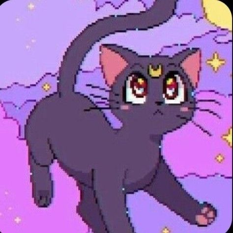 Sailor Moon Cat, Powerpuff Girls Characters, Piskel Art, Sailor Moon Luna, Moon Icon, Arte Grunge, Moon Cat, Sailor Moon Usagi, Sailor Moon Aesthetic