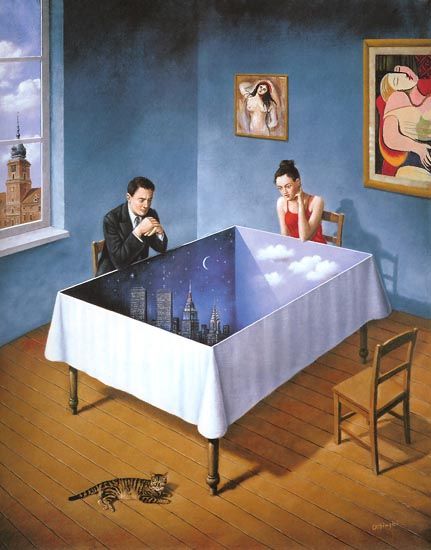 Rob Gonsalves (born in 1959) is a Canadian painter of magic realism with a unique perspective and style. Rafal Olbinski, Illusion Kunst, Canadian Painters, Surreal Artwork, Max Ernst, Magic Realism, Rene Magritte, Surrealism Painting, Illusion Art