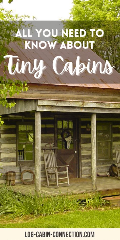 Dreaming of owning a log cabin but want to keep it within your budget? A tiny cabin can do the trick. Here’s all you need to know about it. Build A Log Cabin, Simple Log Cabin Homes, Log Cabin With Loft, 12x16 Cabin, Tiny Cabin Ideas, Rustic Tiny House Cabin, Mini Cabin Ideas, Diy Tiny Cabin, Inexpensive Cabin