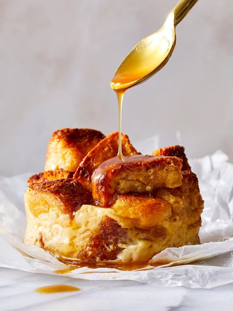 Brioche Bread Pudding Muffins with Maple Caramel Bread Pudding With Rum Sauce, Bread Pudding Muffins, Bread Pudding With Caramel Sauce, Brioche Bread Pudding, Maple Caramel, Rum Sauce, Brunch Bread, Brioche Bread, Baking Muffins