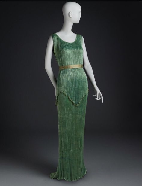 Fortuny Dress, Dress And Belt, Mariano Fortuny, Denim Art, Philadelphia Museum Of Art, Floral Gown, 1930s Fashion, 1920s Fashion, Historical Dresses