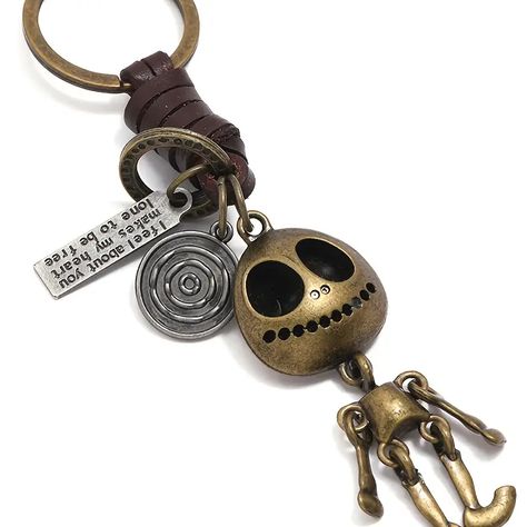 intage Artificial Jew Skull Keychain, Ghost Cartoon, Embellished Bags, Retro Accessories, Punk Vintage, Leather Keyring, Gold Collar, Enamel Lapel Pin, Retro Jewelry