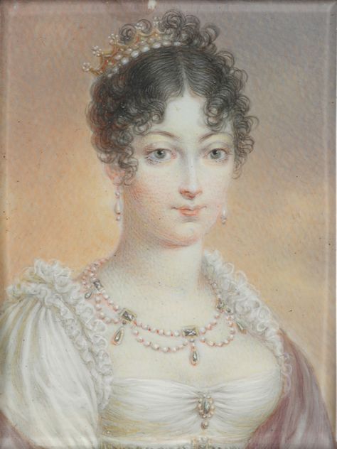 [Smaller pearl tiara or comb] 1810s Marie Louise (?) by jean Baptiste Isabey (Boris Wilnitsky) | Grand Ladies | gogm Regency Portraits, Regency Jewelry, Napoleon Josephine, Regency Gown, French Royalty, Royal Portraits, Regency Fashion, Historical Jewellery, French History