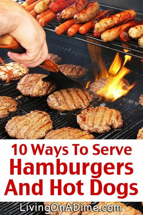 Graduation Menu, Hamburgers And Hot Dogs, Hot Dog Recipes, Money Saving Meals, Hamburger Recipes, Burgers Sandwiches, Backyard Barbecue, On The Grill, Dog Recipes