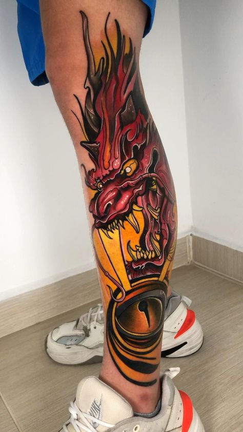 Colour Leg Tattoo, Neotraditional Dragon Tattoo, Neotraditional Dragon, Neo Traditional Dragon Tattoo, Tattoo Pierna Hombre, About Best Friend, Dragon Tattoo Leg, Deep Meaningful Tattoos, Japanese Leg Tattoo