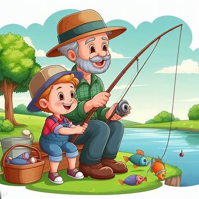 father and son gone fisging cartoon clipart images - Pencipta Imej daripada Microsoft Bing Fishing Cartoon, Picture Story For Kids, School Board Decoration, Fish Clipart, Kindergarden Activities, School Painting, Paper Background Design, Diy Abstract Canvas Art, Cartoon Clipart