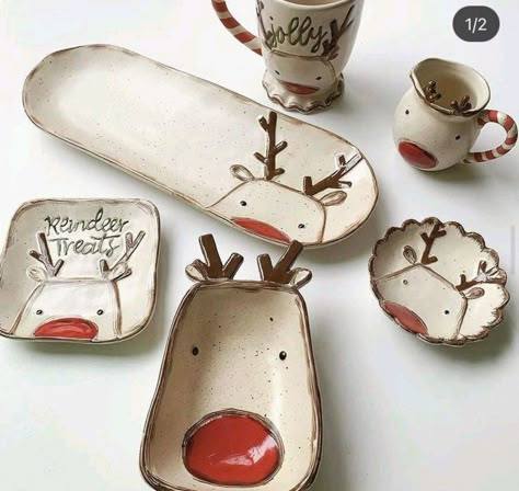 Holiday Pottery, Clay Christmas Decorations, Diy Pottery Painting, Beginner Pottery, Cerámica Ideas, Christmas Clay, Pottery Handbuilding, Hand Built Pottery, Pottery Crafts