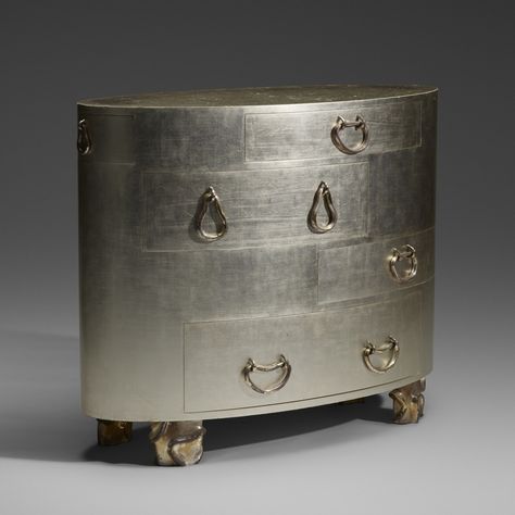 ELIZABETH GAROUSTE AND MATTIA BONETTI, KawaKuBo cabinet | Wright20.com Elizabeth Garouste, Mattia Bonetti, Rose Gold Furniture, Gold Ottoman, Study Interior Design, Furniture Flip, Ottoman Styling, Star Decorations, Flipping Furniture