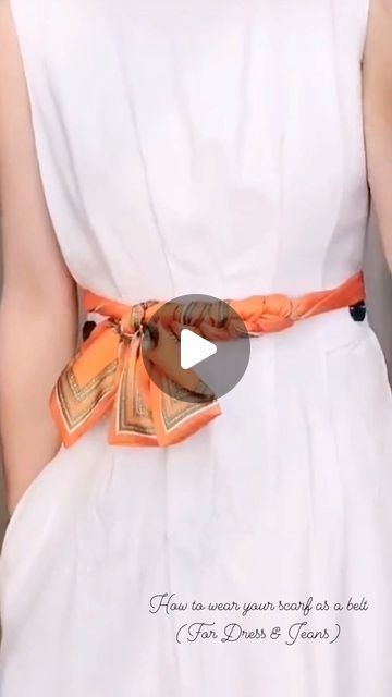 Phd-style on Instagram How To Tie Sash Belt, How To Make A Belt For A Dress, Scarf As Belt, Tie A Scarf, Beautiful Scarf, Ways To Wear A Scarf, Scarf Belt, Faded Jeans, Sash Belts