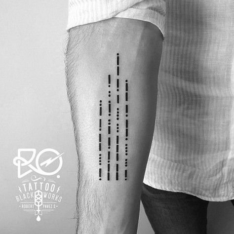 Morse Code Tattoos, Sci Fi Tattoos, Guys With Tattoos, Code Tattoo, Morse Code Tattoo, Geometric Line Tattoo, Cyberpunk Tattoo, Coordinates Tattoo, Date Tattoos