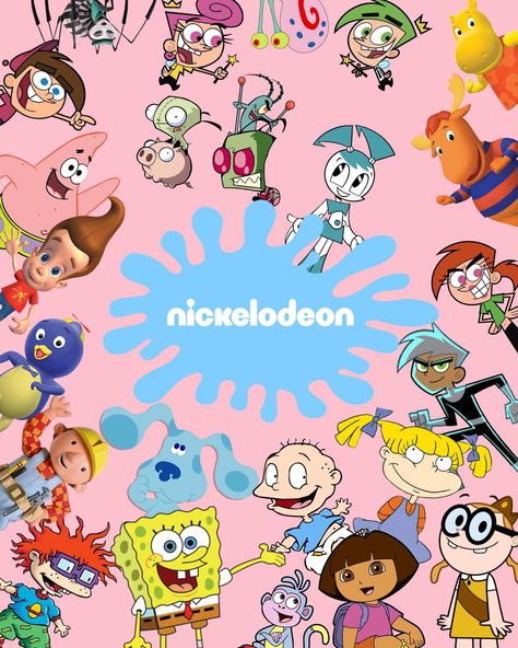 Nickelodeon 2000s, Collage Fanart, Sausage Party Movie, Old Cartoon Network, 2000 Cartoons, Poster Collage, Art Collages, Nickelodeon 90s, Childhood Memories 2000