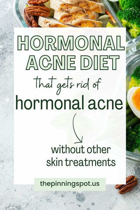 Hormonal acne diet that includes acne fighting foods to get rid of hormonal acne without any other skin treatments. So if you're looking for foods that help with acne esp. hormonal acne, then these foods to eat for clear skin will help your hormonal acne without skin treatments. hormonal acne diet | acne fighting foods | acne foods to eat | foods that help with acne | top acne fighting foods | Clean eating | clear skin diet | what foods to eat for clear skin | skin issue | skin treatments Eat For Clear Skin, Cheek Pimples, Acne Drink, Get Rid Of Hormonal Acne, Anti Acne Diet, Hormonal Acne Diet, Food For Acne, Foods For Clear Skin, Clear Skin Diet