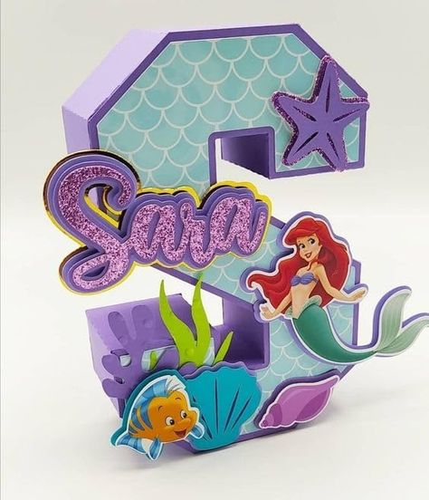 LOVEESH CUSTOMISED 3D LETTER O R NUMBER FOR BORTHDAY DECORATION. ANY THEME, BEDROOM DECOR (DESIGN 1) : Amazon.in: Toys & Games 3d Letters Diy, Mermaid Birthday Party Decorations, Cookie Monster Birthday, Mermaid Theme Birthday Party, Ariel Birthday, Mermaid Party Favors, Theme Bedroom, 3d Cake Toppers, Mermaid Party Decorations