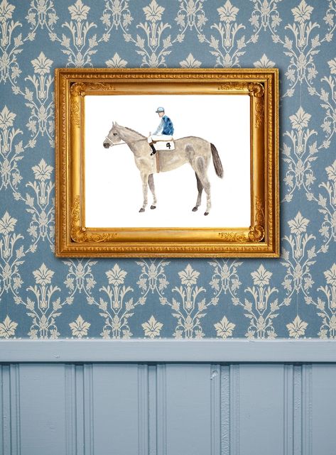 Art Print Horse and Jockey Kentucky Derby Decor KY Thoroughbred Watercolor Nursery Equestrian Farmhouse Decor Vintage Vibe Jockey Art Horse - Etsy Polo Nursery, Vintage Horse Art, Equestrian Farmhouse, Kentucky Derby Decor, Derby Decor, Kentucky Art, Art Framing, Horses Wall Decor, Sorority House