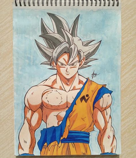 Goku Mui Drawing, Goku Drawing Sketch, Goku Art Drawings, Goku Sketch, Mui Goku, Ball Sketch, Goku Mui, Goku Art, Ball Painting