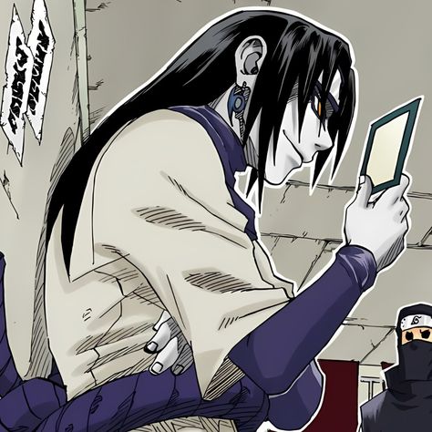 Orochimaru Pfp, Orochimaru Manga, Orochimaru Fanart, Naruto Orochimaru, Naruto Icon, Adventure Time Cartoon, Colored Manga, Anime Tutorial, Naruto Drawings