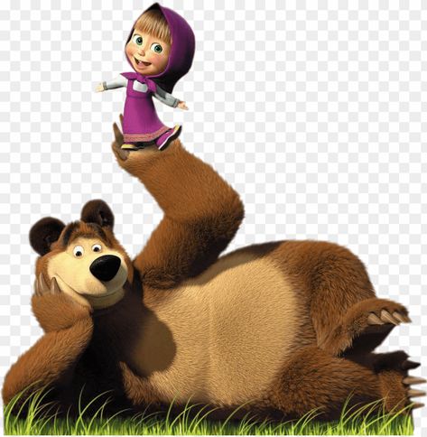 Brown Bear Illustration, Marsha And The Bear, Moana Bebe, Idee Babyshower, Bear Cake Topper, Idee Cricut, Bear Birthday Party, Female Cartoon Characters, Bear Character