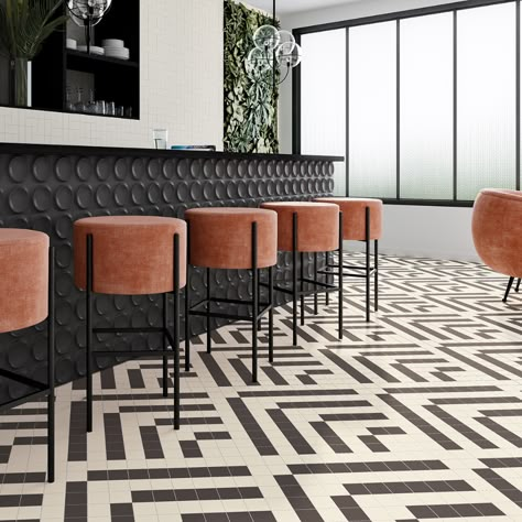 Domus Bar Restaurant Design, Architecture Restaurant, Johnson Tiles, Interior Design Classes, Engineered Flooring, Elements Of Design, Restaurant Interior Design, Hospitality Design, Floor Patterns