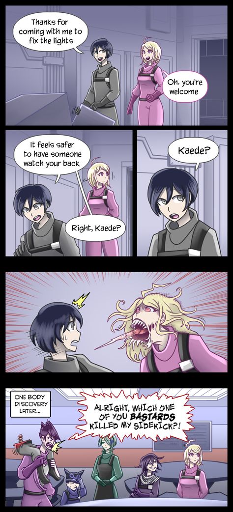 Danganronpa V3 Comic, Kaede Akamatsu And Shuichi Saihara, Kaede Akamatsu, Mikan Tsumiki, New Danganronpa V3, Spike Chunsoft, Shuichi Saihara, Danganronpa Funny, Danganronpa Memes