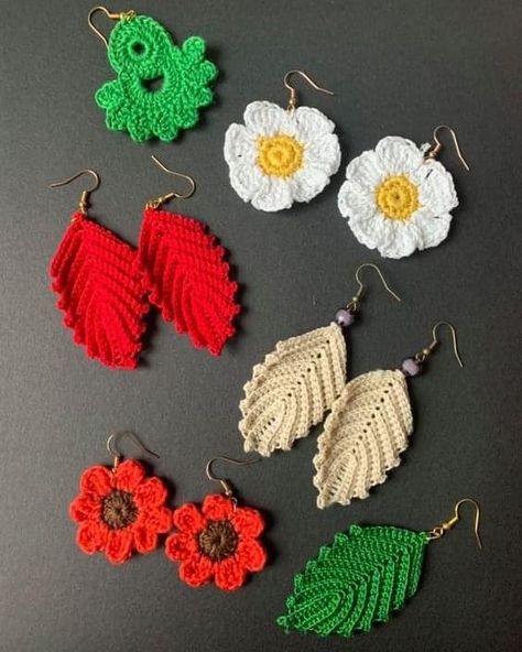 Crochet Necklace Pattern, Crochet Leaf Patterns, Elegant Crochet, Crochet Rings, Crochet Jewelry Patterns, Crochet Earrings Pattern, Crochet Leaves, Crochet Bracelet, Modern Crochet