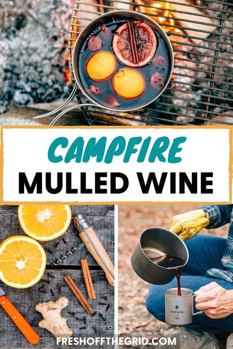 Camping Fall Food, Winter Campfire Food, Fall Campfire Food, Fall Camping Food Ideas, Fall Camping Snacks, Campfire Drinks, Fall Camping Food, Sabbath Dinner, Camp Cocktails