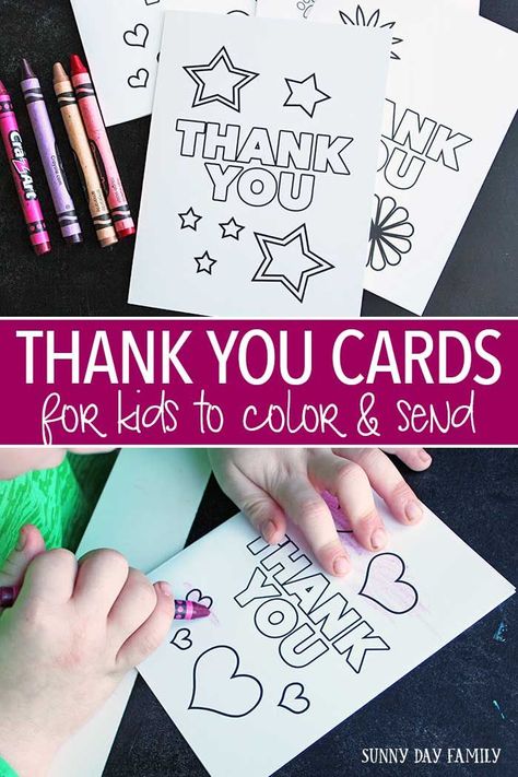 Free printable thank you cards for kids! This adorable set of printable cards are perfect for birthdays, holidays, or just to say thank you! Take our Thank You Card Challenge and send one every week to help spread kindness. Printables | Kids Coloring Page Printable Thank You Notes, Thank You Cards From Kids, Birthday Card Sayings, Primary Activities, Printable Thank You Cards, Cards For Kids, Card Sayings, Thank You Card Template, Card Challenges