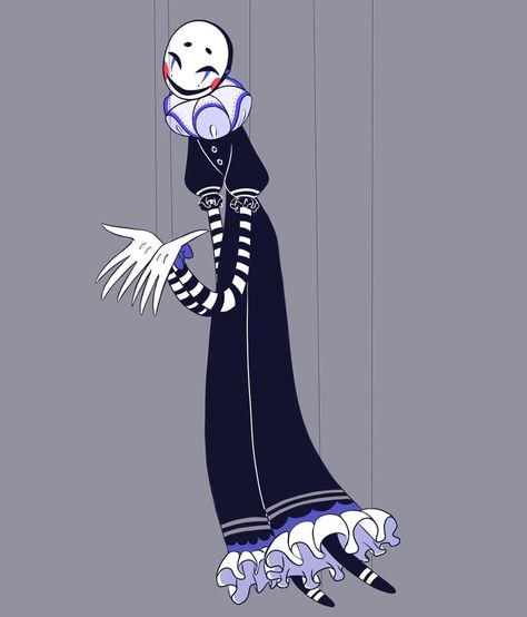 Fnaf The Puppet Fanart, Clown Puppet Drawing, Puppet Oc Art, Marionette Character Design, Security Puppet Fanart, Clown Oc Inspiration, The Puppet Fnaf Fanart, Jester Oc Drawing, Jester Oc Ideas