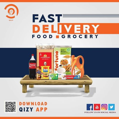 Order Your Daily Essential From Qizy. Everything In One App. Use Code FREEDEL & Get Free Home Delivery on Your First Order. Download App Now👇 https://play.google.com/store/apps/details?id=in.qizy.app www.qizy.in #qizy #Baruipur #dailyneeds #food #grocery #meat #sweets #stayhome #staysafe Grocery Home Delivery, Interior Brochures, Food Grocery, Digital Invitations Wedding, Invitations Wedding, Logo Mockup, Delivery Groceries, Blade Runner, Home Delivery