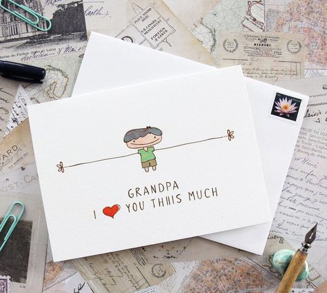 I Love You Puns, Grandpa Printable, Diy Birthday Card For Boyfriend, Grandpa Birthday Card, Cards Fathers Day, Grandpa Card, Ideas Birthday Card, Quotes Girlfriend, Happy Fathers Day Cards