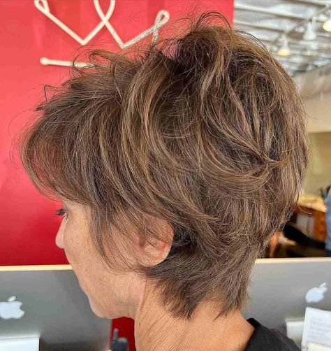 Short-Messy-Hair-is-Best-for-Women-with-Messy- Thick-Hair Short Shag Haircuts For Thick Hair 2023, Short Messy Shag Haircuts, Shaggy Edgy Short Hair, Feathered Short Hairstyles, Messy Short Hair Women, Messy Pixie Haircut Choppy Layers Short Shag, Messy Layers Short Hair, Short Hairstyle Women With Layers, Choppy Layers For Short Hair