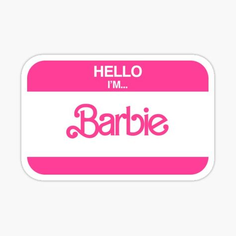 Barbie Name Tag Template, Barbie Name Tag, This Barbie Is Template, Barbie Name Tag Printable, Barbie Aesthetic Sticker, Barbie Stickers Printable, Barbie Stickers Aesthetic, Tag Barbie, School Campaign Posters